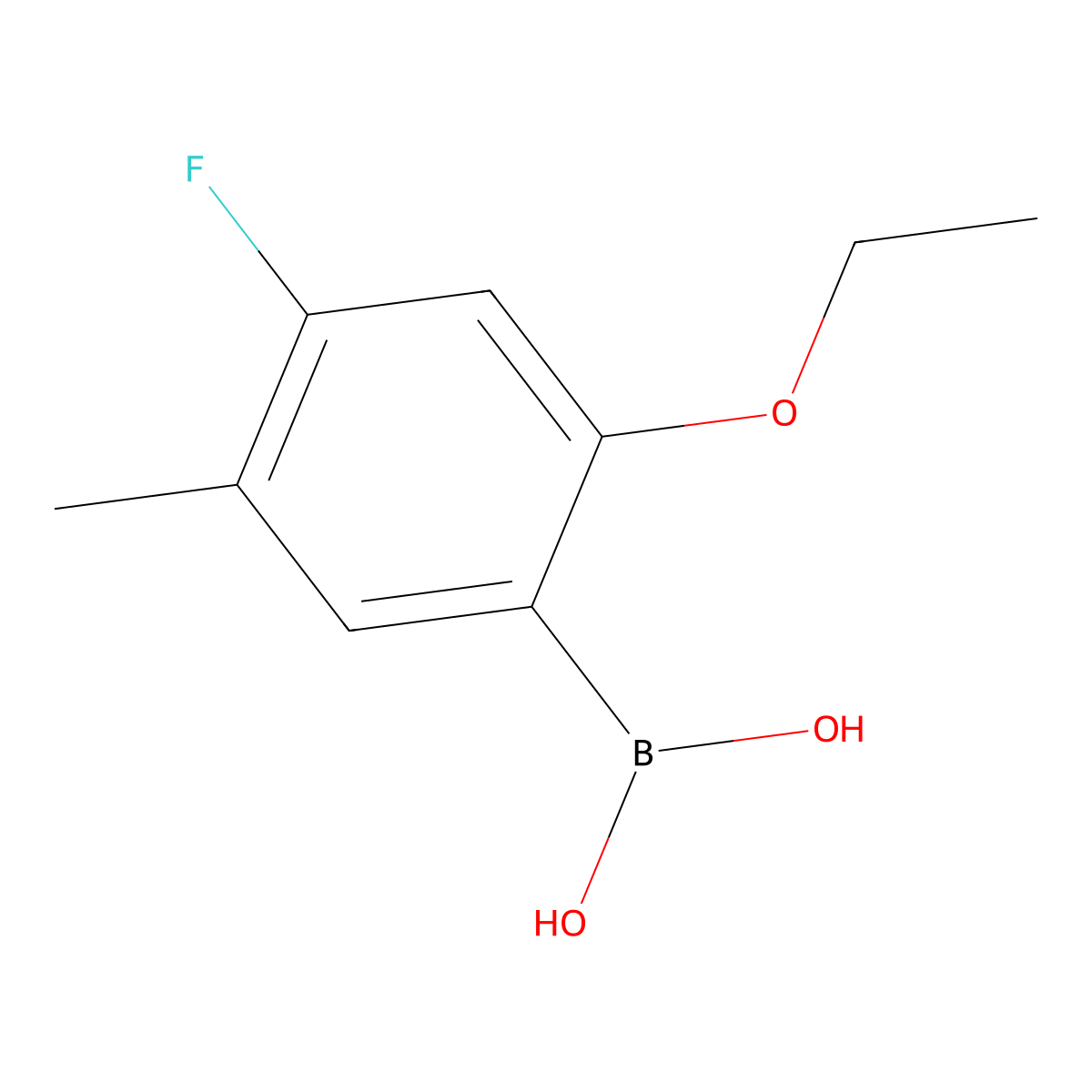 2-Ethoxy-4-fluoro-5-methylphenylboronic acid molecular structure, CAS 2096337-59-4
