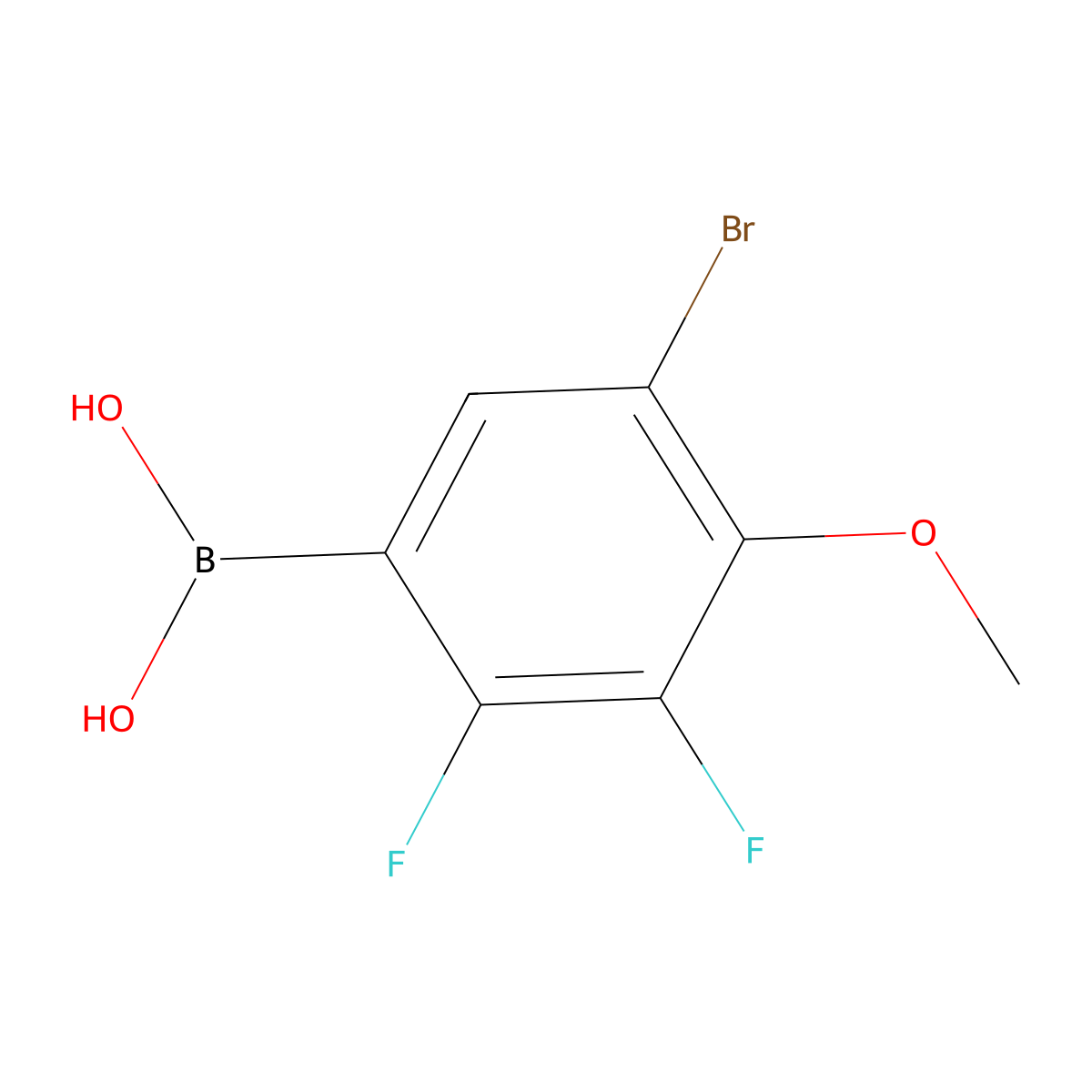 5-Bromo-2,3-difluoro-4-methoxyphenylboronic acid molecular structure, CAS 2096337-64-1