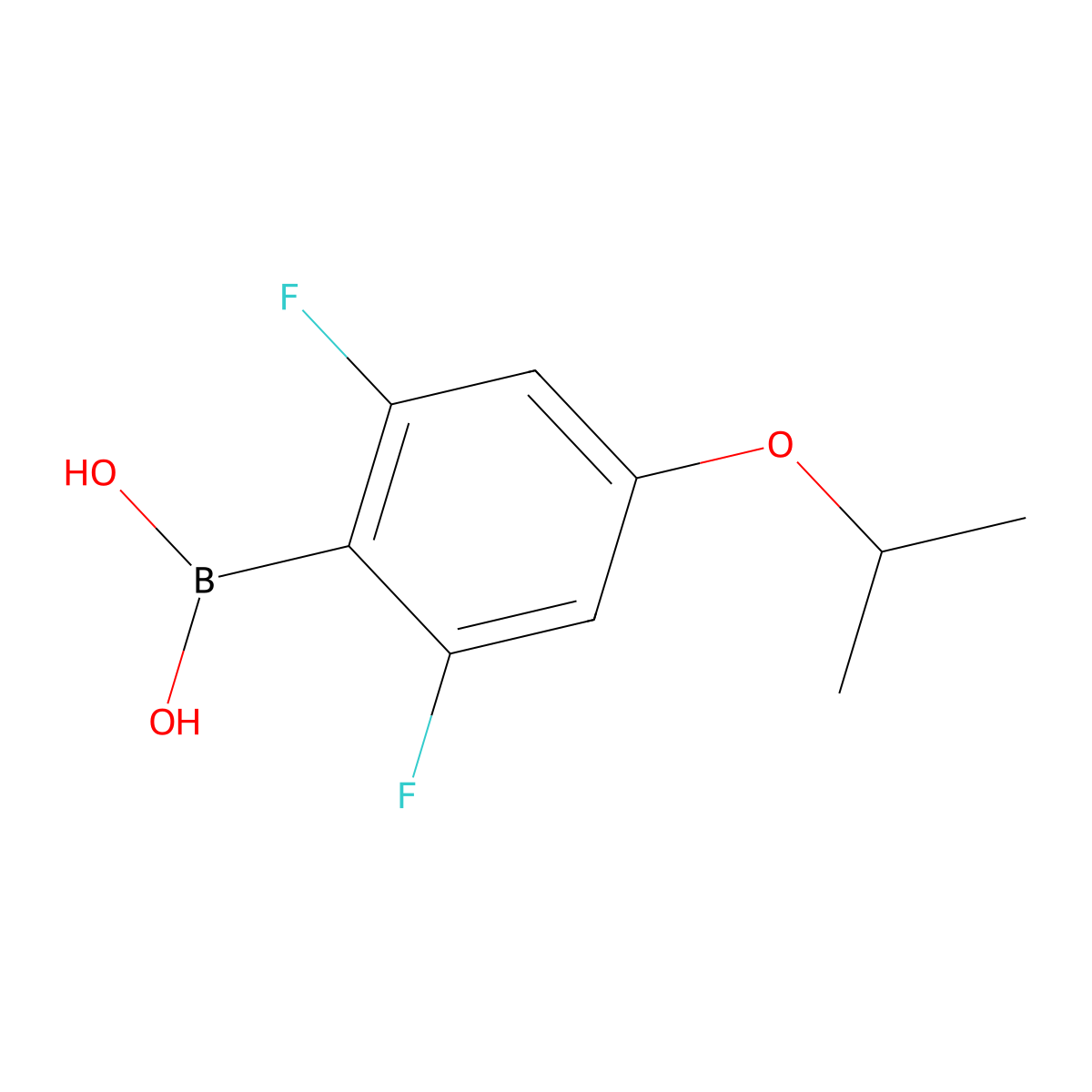 (2,6-Difluoro-4-isopropoxyphenyl)boronic acid molecular structure, CAS 2096337-66-3