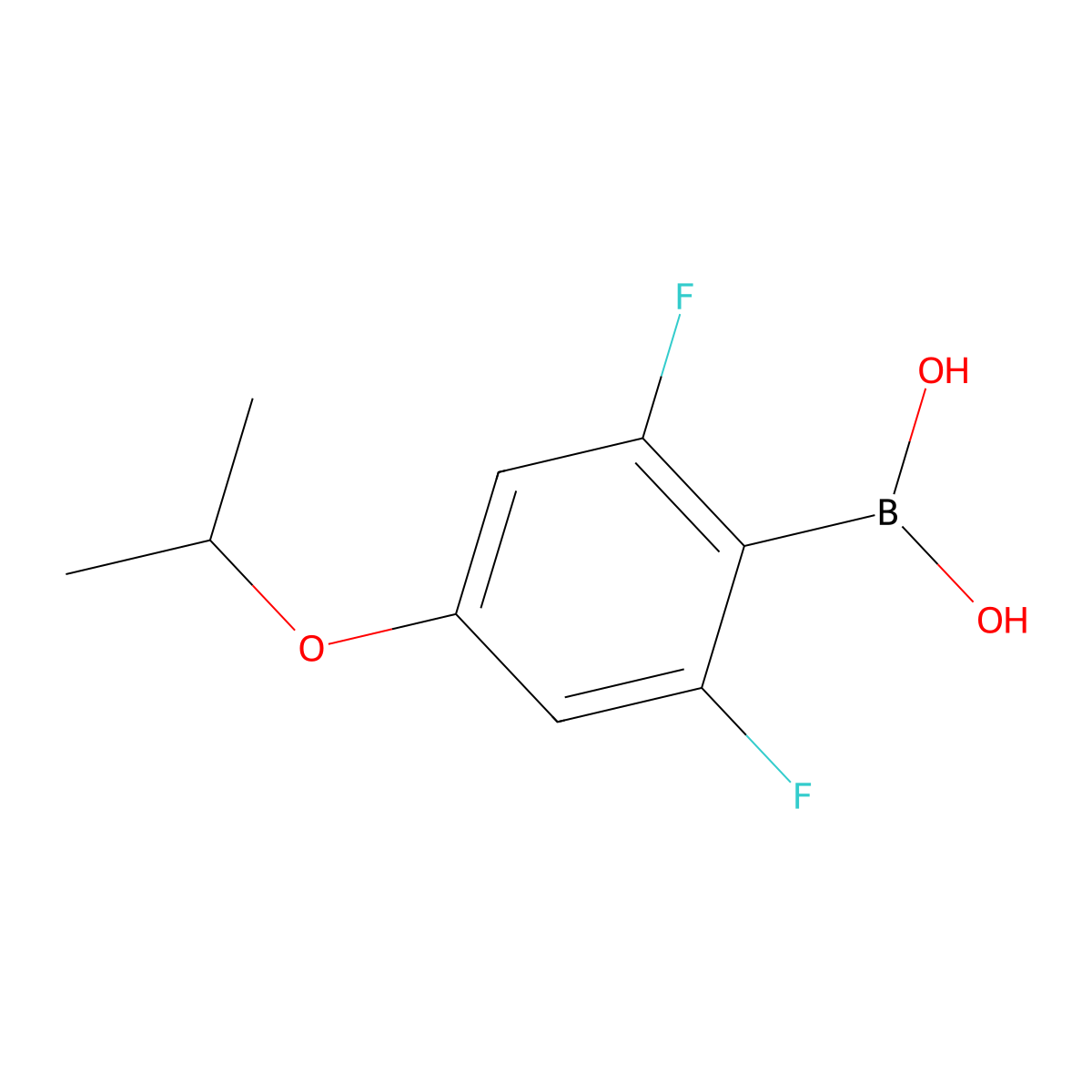 (2,6-Difluoro-4-isopropoxyphenyl)boronic acid molecular structure, CAS 2096337-66-3