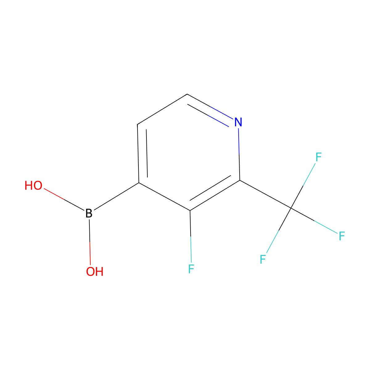 3-Fluoro-2-(trifluoromethyl)pyridine-4-boronic acid molecular structure, CAS 2096337-73-2