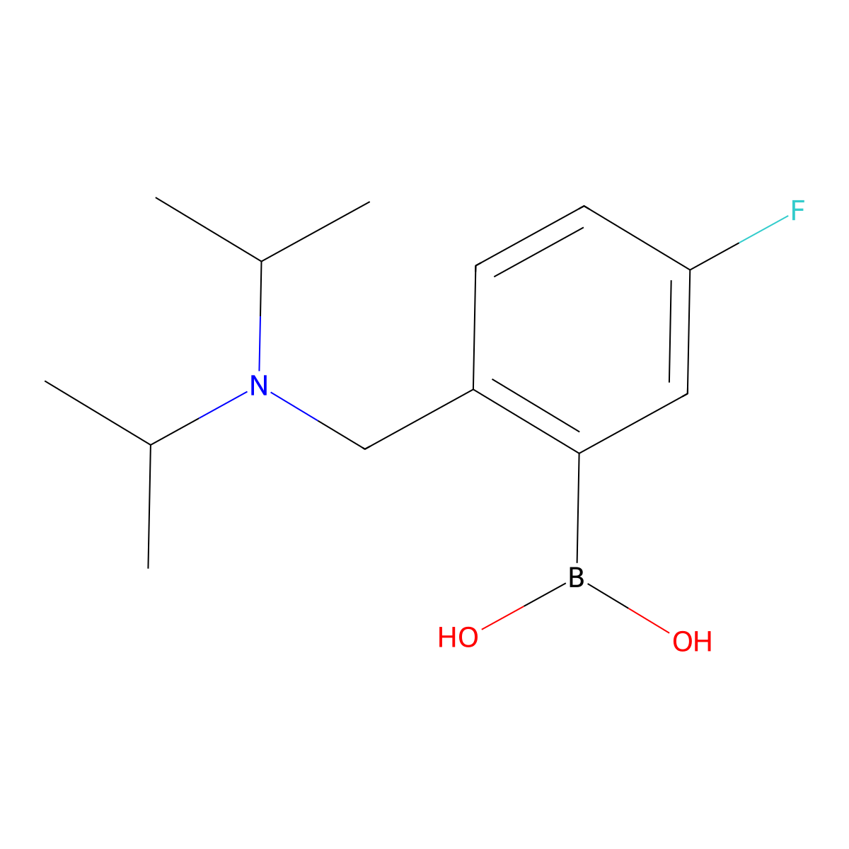 2-((Diisopropylamino)methyl)-5-fluorophenylboronic acid molecular structure, CAS 2096337-77-6