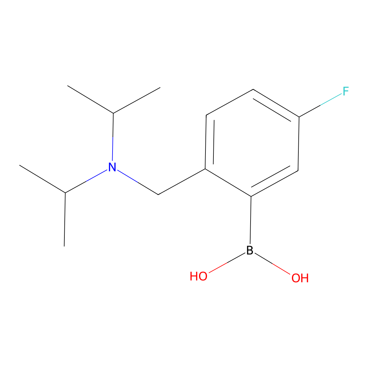 2-((Diisopropylamino)methyl)-5-fluorophenylboronic acid molecular structure, CAS 2096337-77-6
