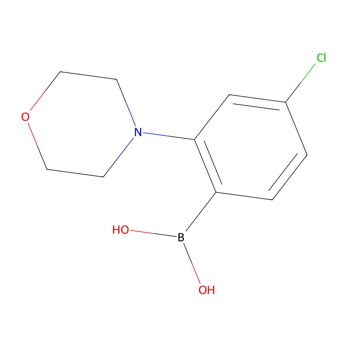 4-Chloro-2-morpholinophenylboronic acid molecular structure, CAS 2096337-81-2