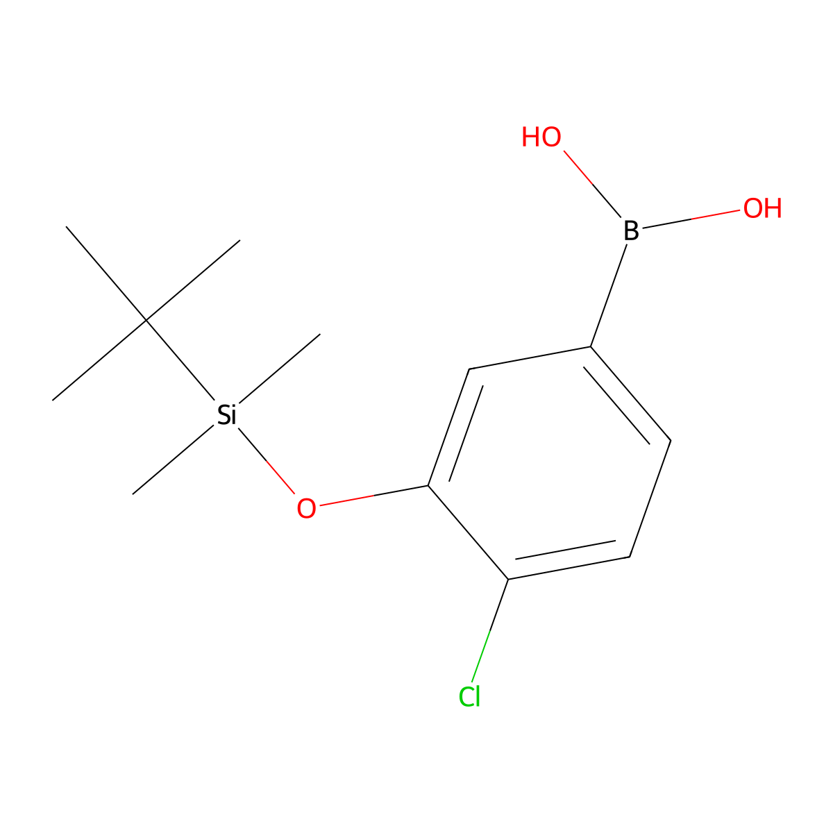 3-t-Butyldimethylsilyloxy-4-chlorophenylboronic acid molecular structure, CAS 2096337-83-4