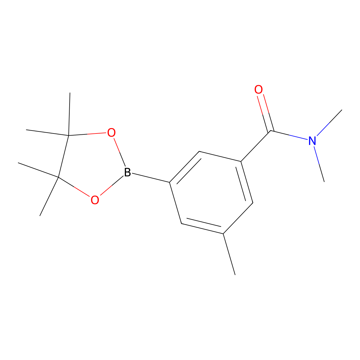 N,N,3-trimethyl-5-(4,4,5,5-tetramethyl-1,3,2-dioxaborolan-2-yl)benzamide molecular structure, CAS 2096337-88-9