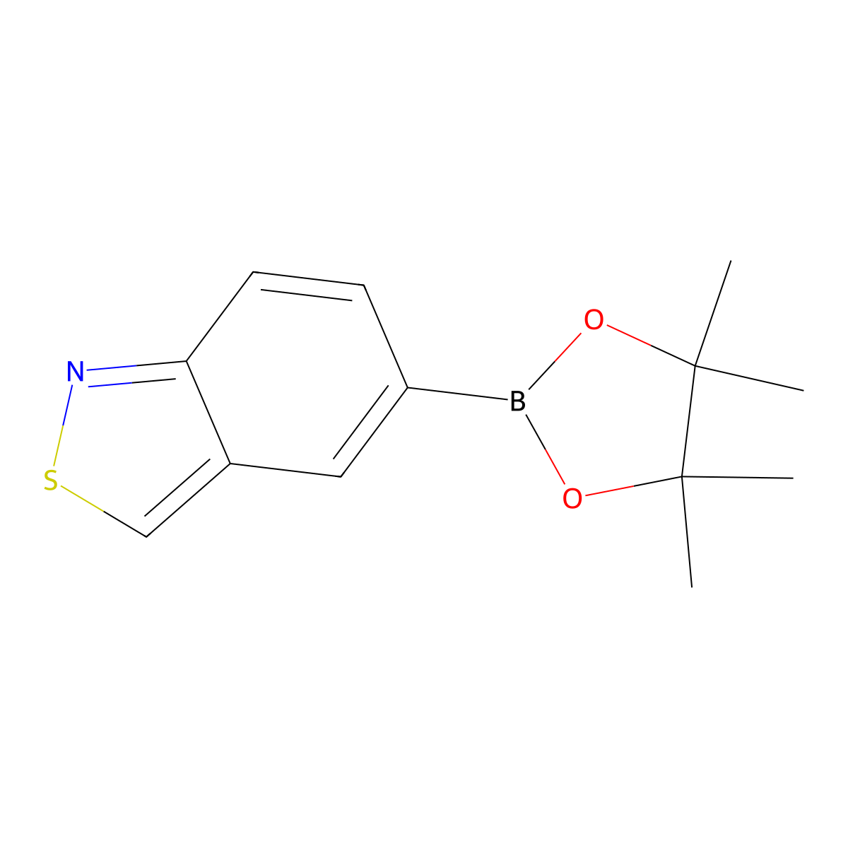 2,1-Benzisothiazole, 5-(4,4,5,5-tetramethyl-1,3,2-dioxaborolan-2-yl)- molecular structure, CAS 2096337-96-9