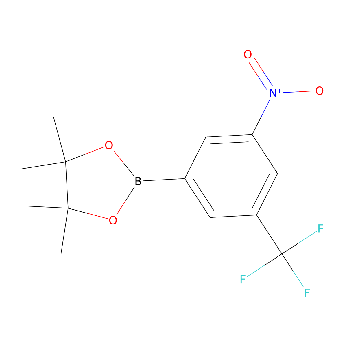 4,4,5,5-Tetramethyl-2-[3-nitro-5-(trifluoromethyl)phenyl]-1,3,2-dioxaborolane molecular structure, CAS 2096337-98-1
