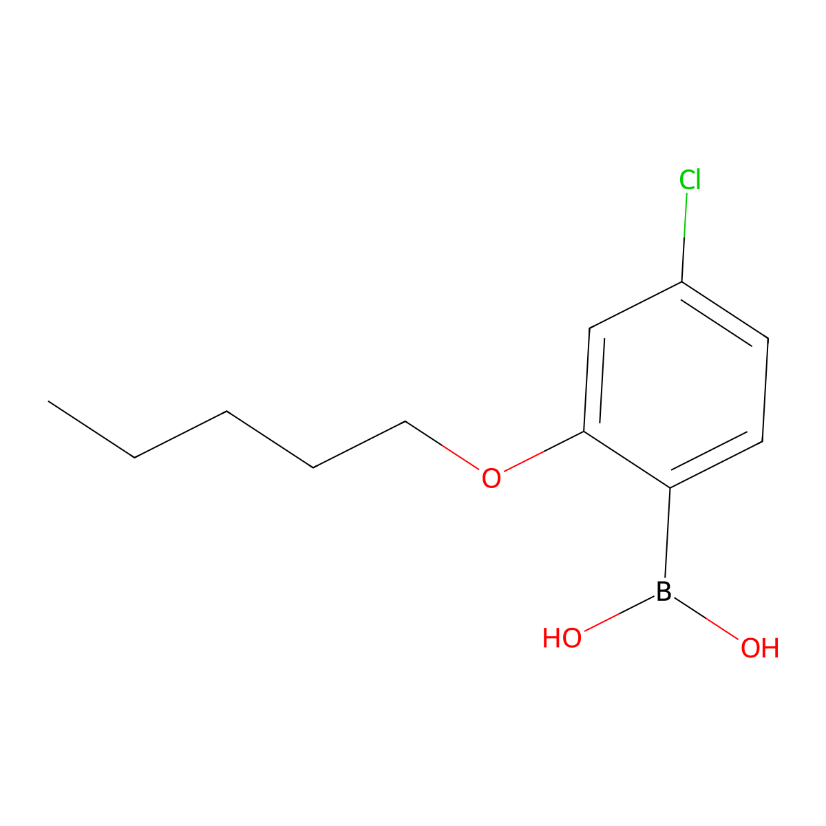 4-Chloro-2-(pentyloxy)phenylboronic acid molecular structure, CAS 2096338-13-3