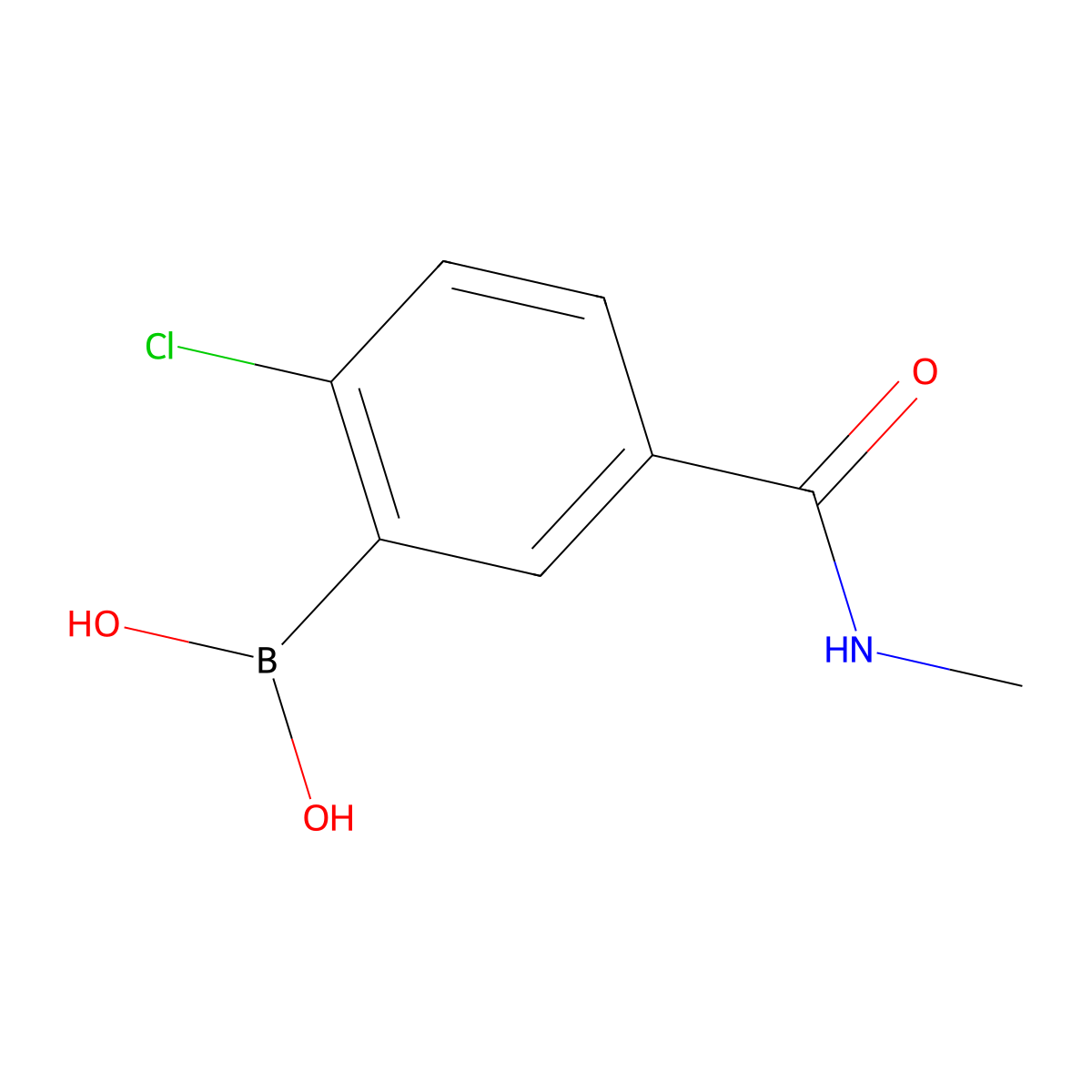 (2-Chloro-5-(methylcarbamoyl)phenyl)boronic acid molecular structure, CAS 2096338-17-7
