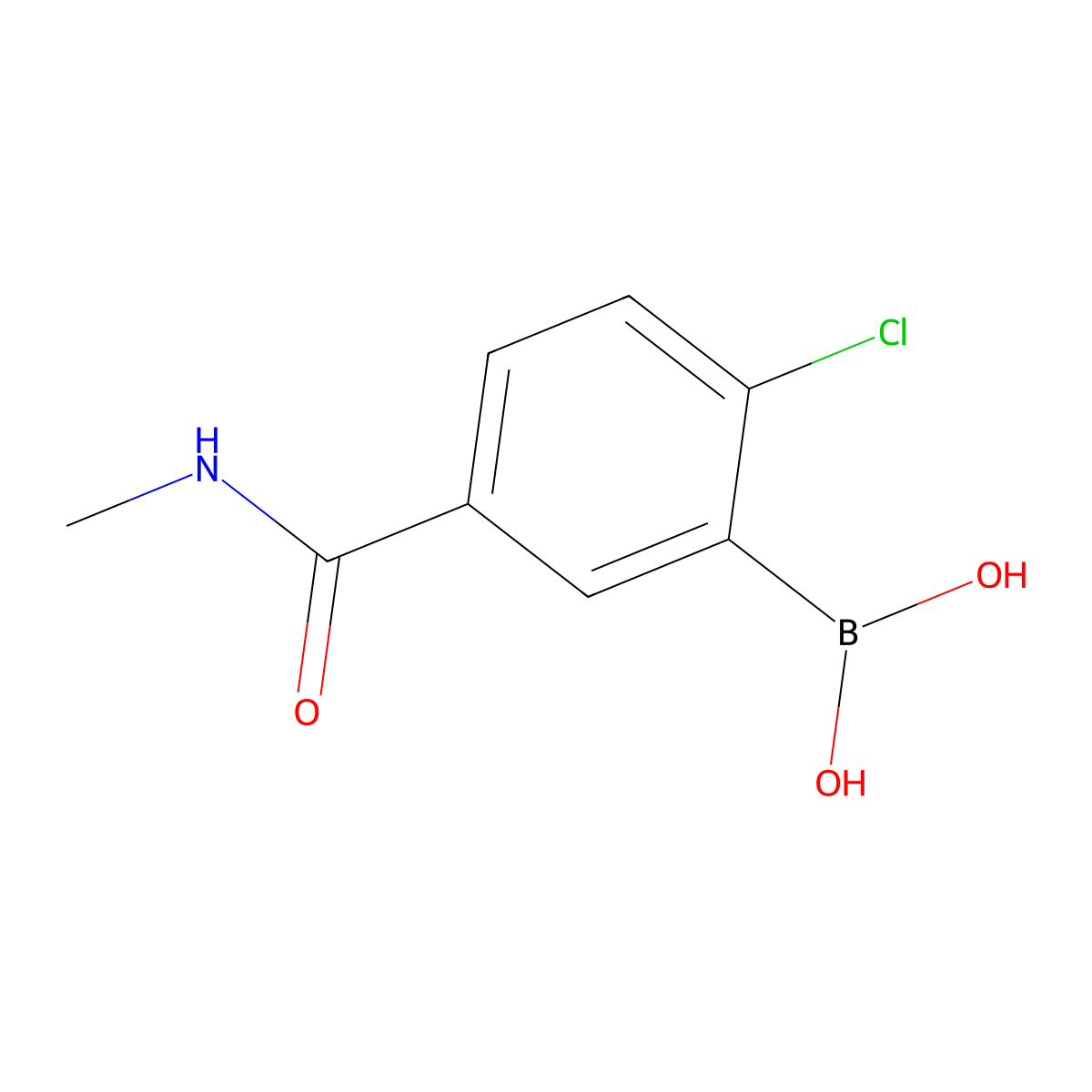 (2-Chloro-5-(methylcarbamoyl)phenyl)boronic acid molecular structure, CAS 2096338-17-7