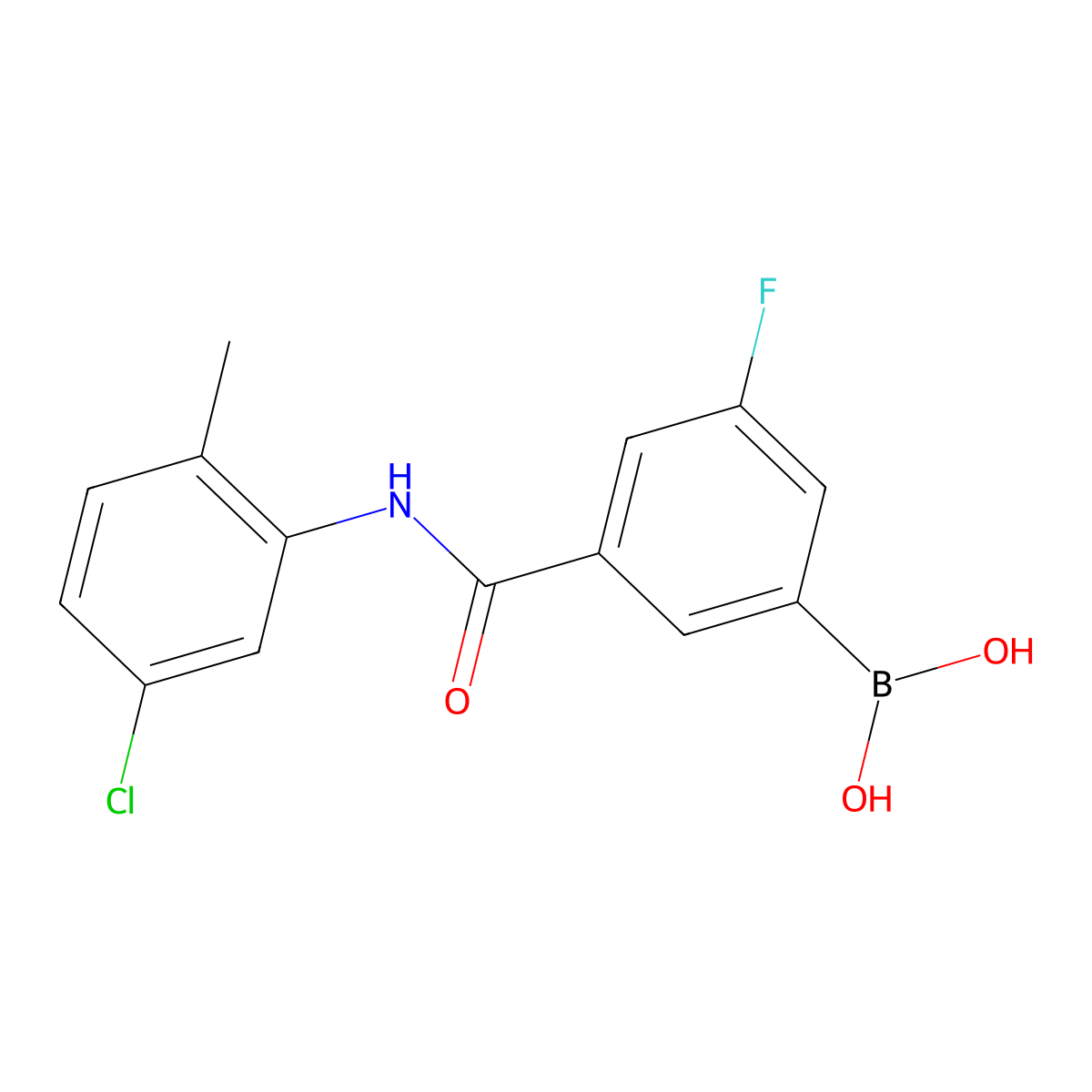 (3-((5-Chloro-2-methylphenyl)carbamoyl)-5-fluorophenyl)boronic acid molecular structure, CAS 2096338-21-3