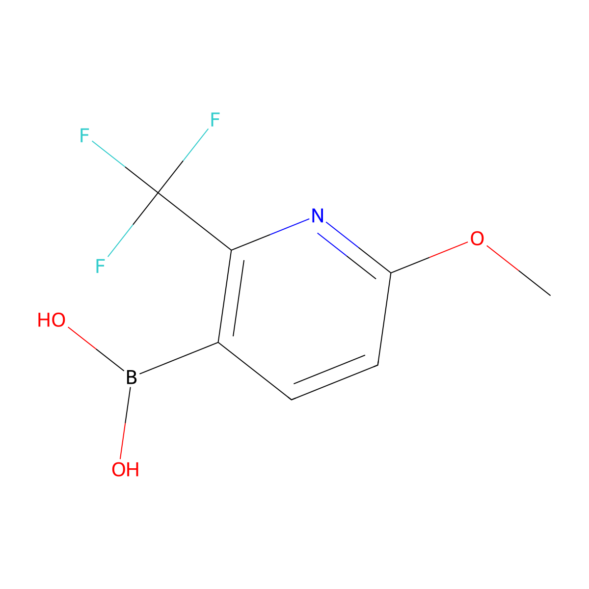6-Methoxy-2-(trifluoromethyl)pyridine-3-boronic acid molecular structure, CAS 2096338-27-9