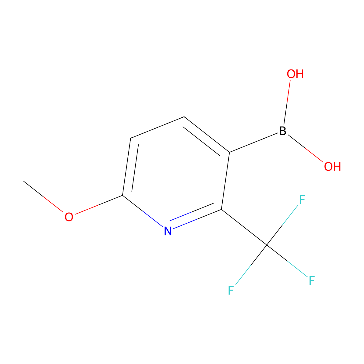 6-Methoxy-2-(trifluoromethyl)pyridine-3-boronic acid molecular structure, CAS 2096338-27-9