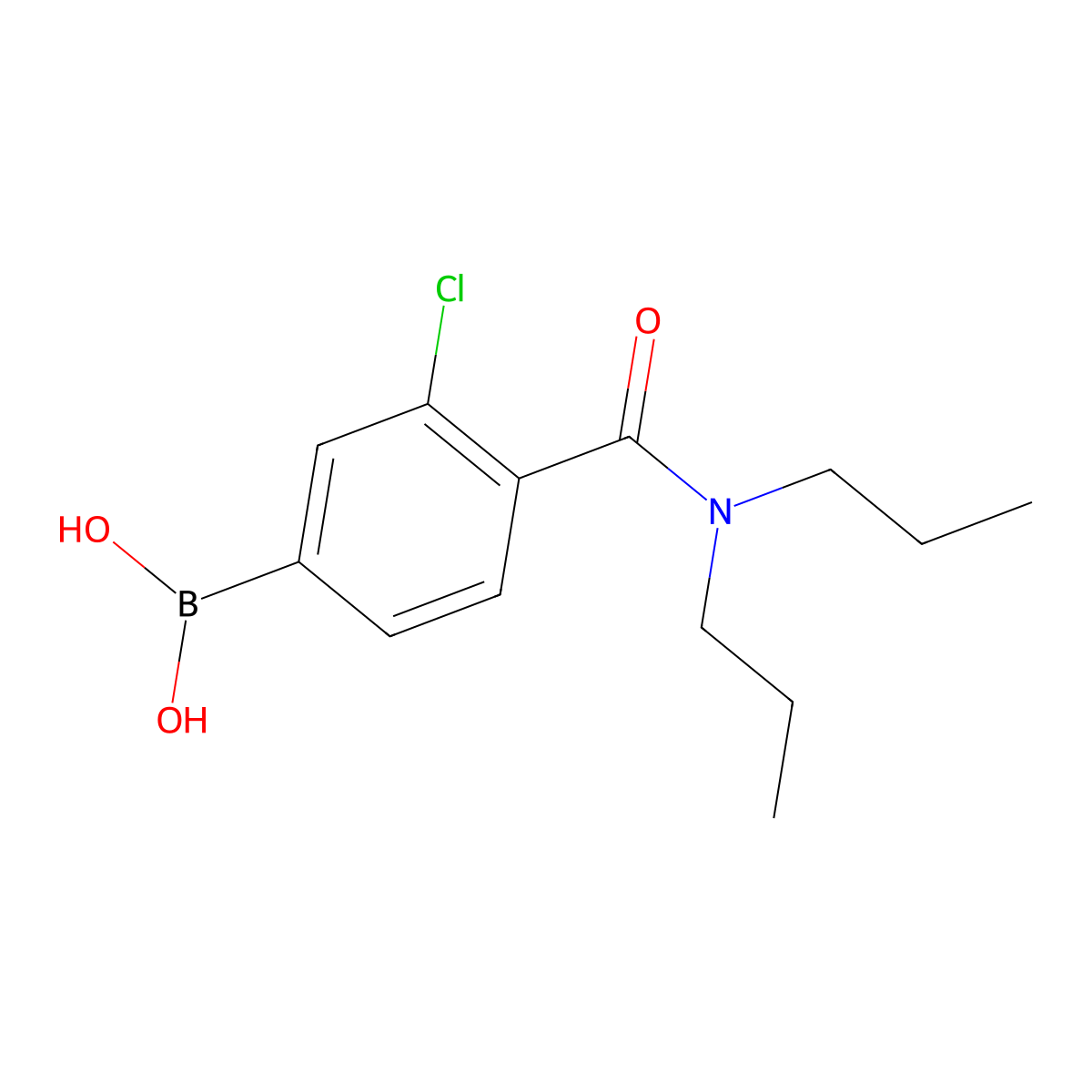 (3-Chloro-4-(dipropylcarbamoyl)phenyl)boronic acid molecular structure, CAS 2096338-28-0