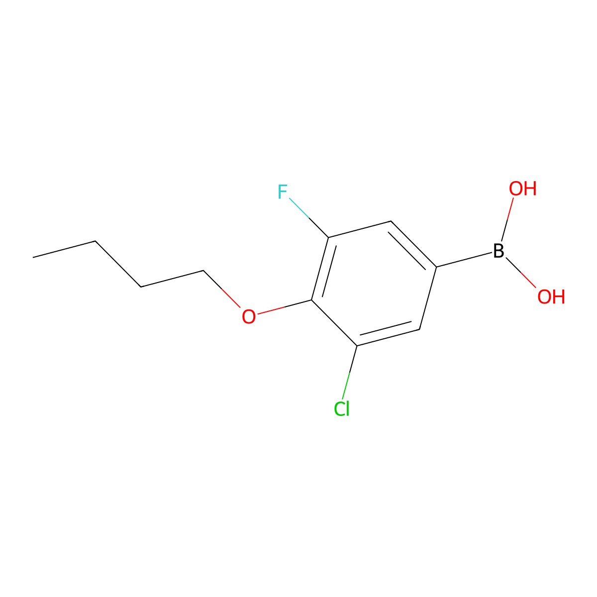 4-Butoxy-3-chloro-5-fluorophenylboronic acid molecular structure, CAS 2096338-35-9