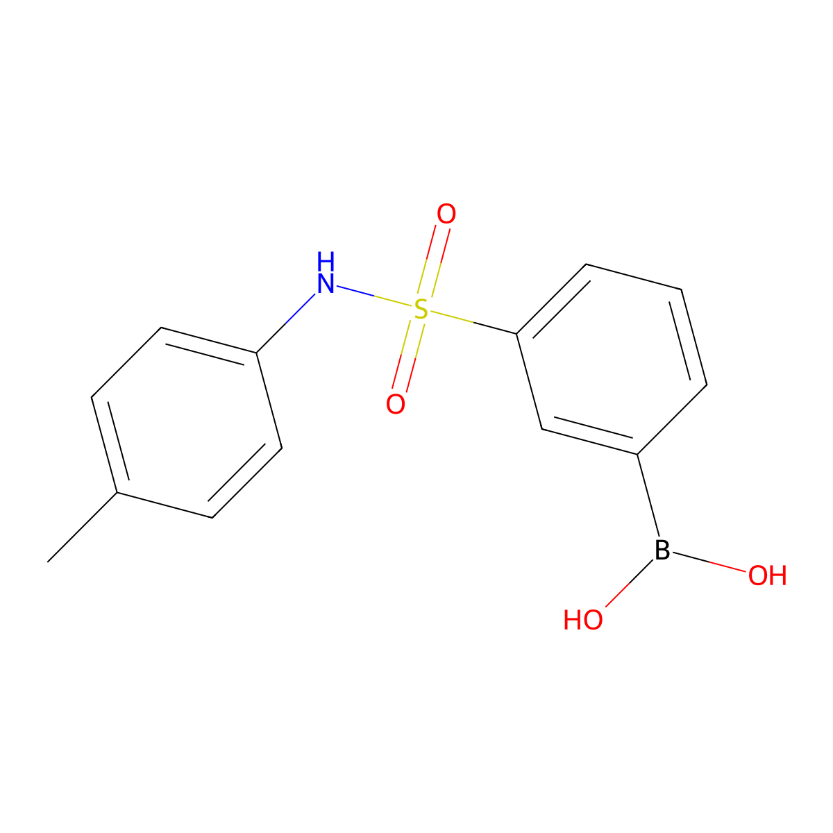 (3-(N-(p-tolyl)sulfamoyl)phenyl)boronic acid molecular structure, CAS 2096338-40-6