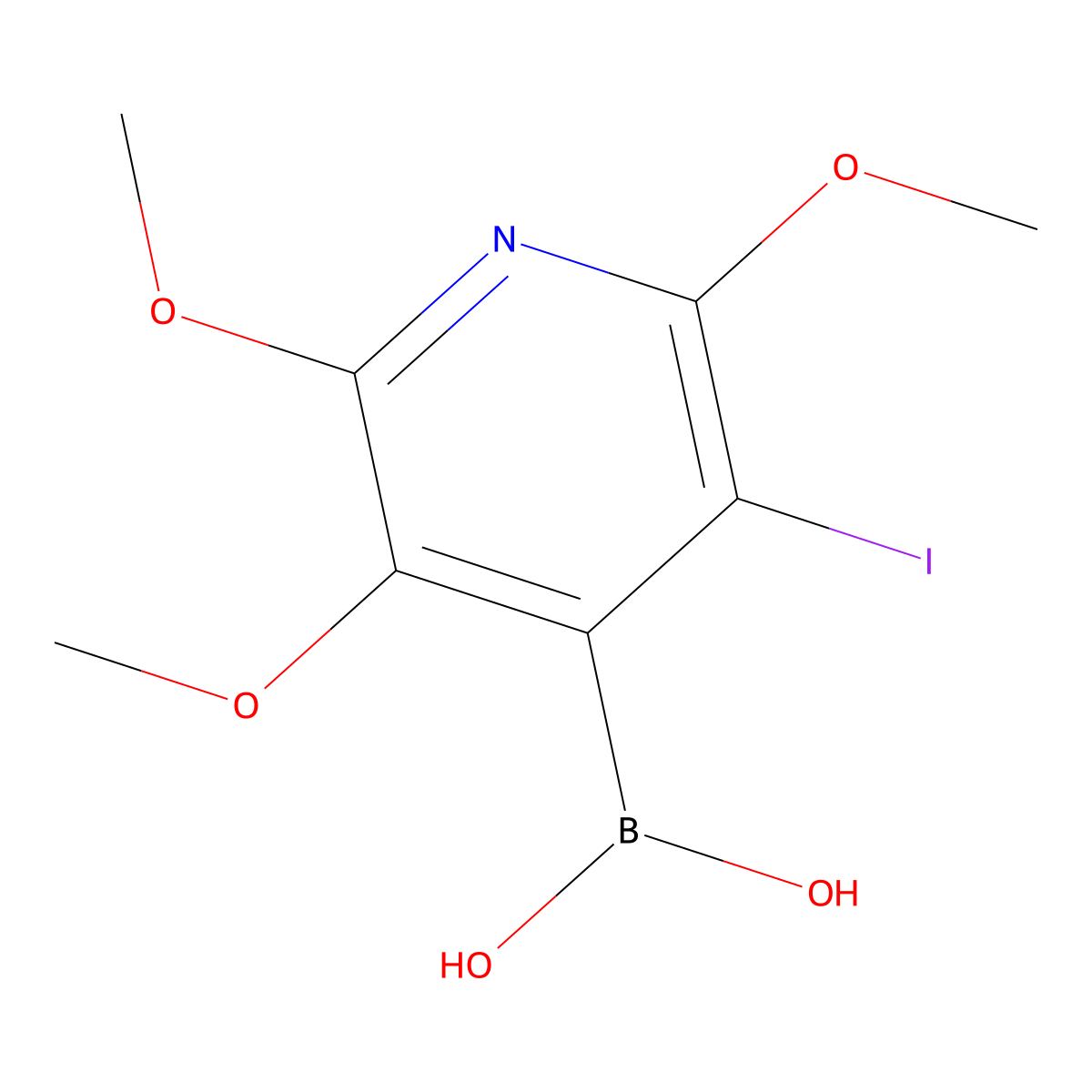 (3-Iodo-2,5,6-trimethoxypyridin-4-yl)boronic acid molecular structure, CAS 2096338-48-4