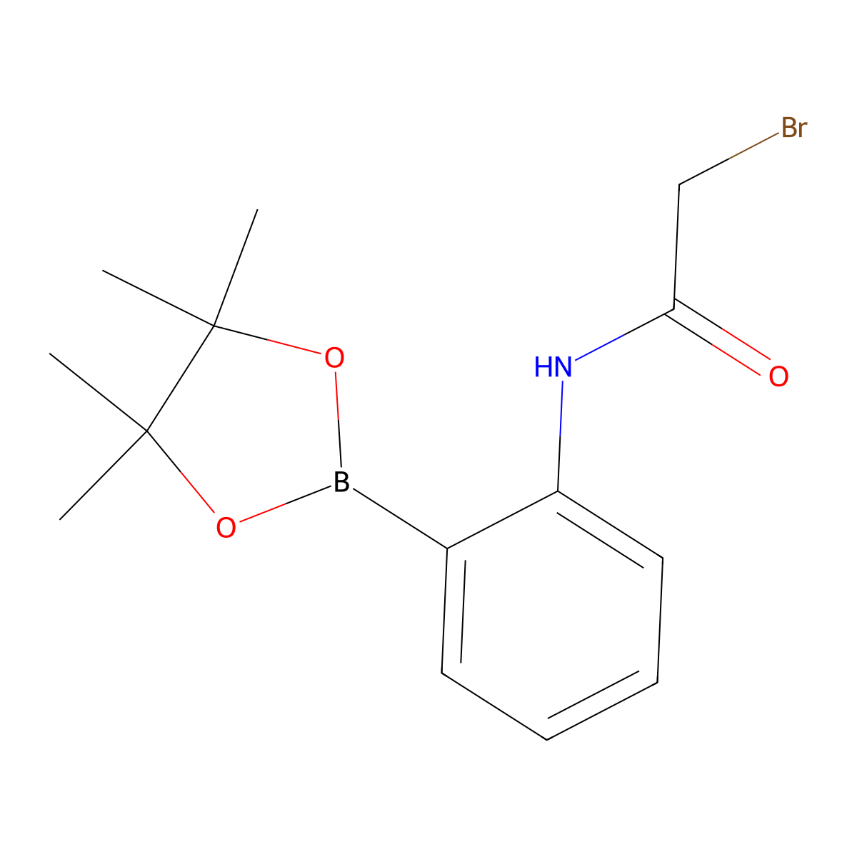 2-(Bromoacetamido)phenylboronic acid pinacol ester molecular structure, CAS 2096338-51-9