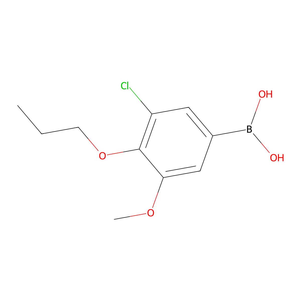 3-Chloro-5-methoxy-4-propoxyphenylboronic acid molecular structure, CAS 2096338-66-6