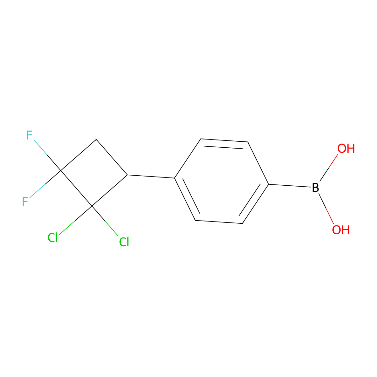 4-(2,2-Dichloro-3,3-difluorocyclobutyl)phenylboronic acid molecular structure, CAS 2096338-72-4