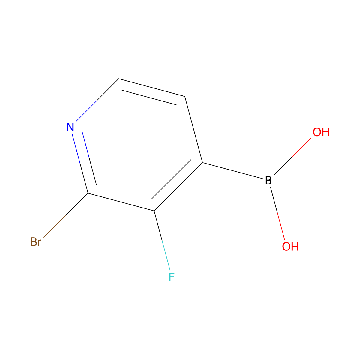 2-Bromo-3-fluoropyridine-4-boronic acid molecular structure, CAS 2096338-76-8