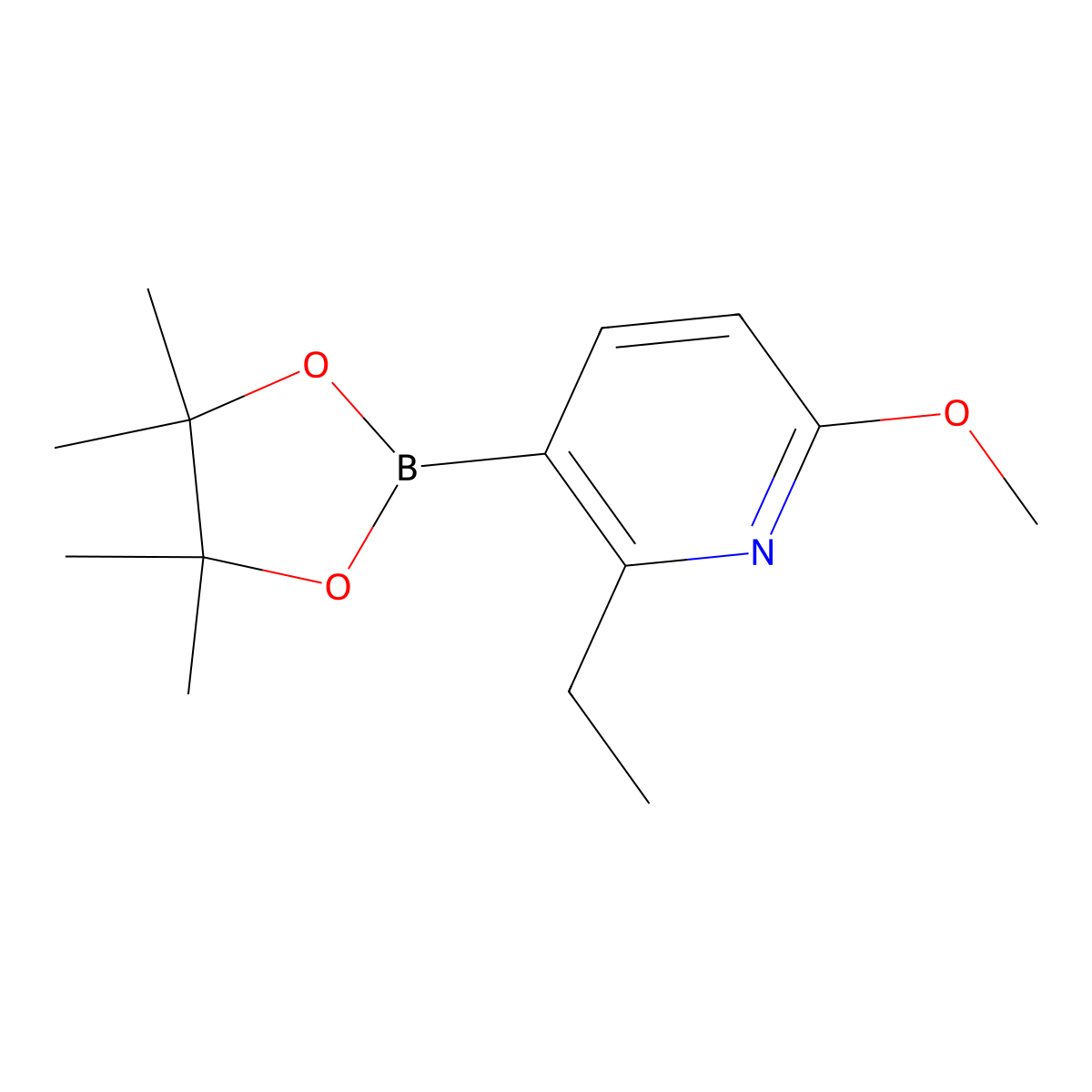 6-Methoxy-2-ethylpyridine-3-boronic acid pinacol ester molecular structure, CAS 2096338-91-7