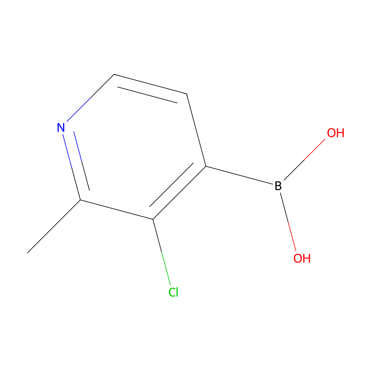 3-Chloro-2-methylpyridine-4-boronic acid molecular structure, CAS 2096338-94-0