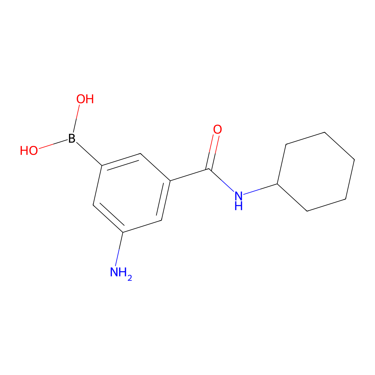 3-Amino-5-(cyclohexylcarbamoyl)phenylboronic acid molecular structure, CAS 2096338-98-4