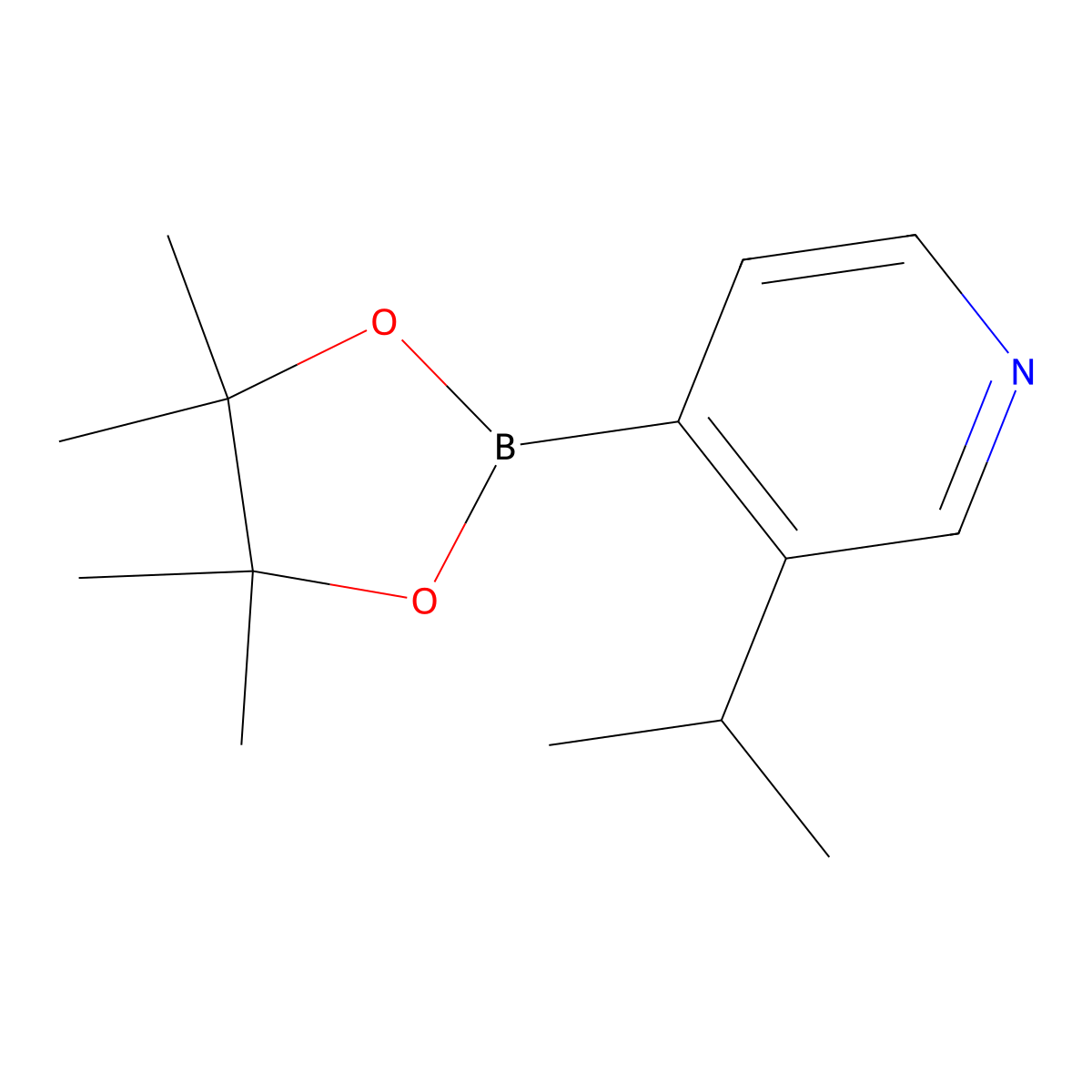 3-Isopropyl-4-(4,4,5,5-tetramethyl-1,3,2-dioxaborolan-2-YL)pyridine molecular structure, CAS 2096338-99-5