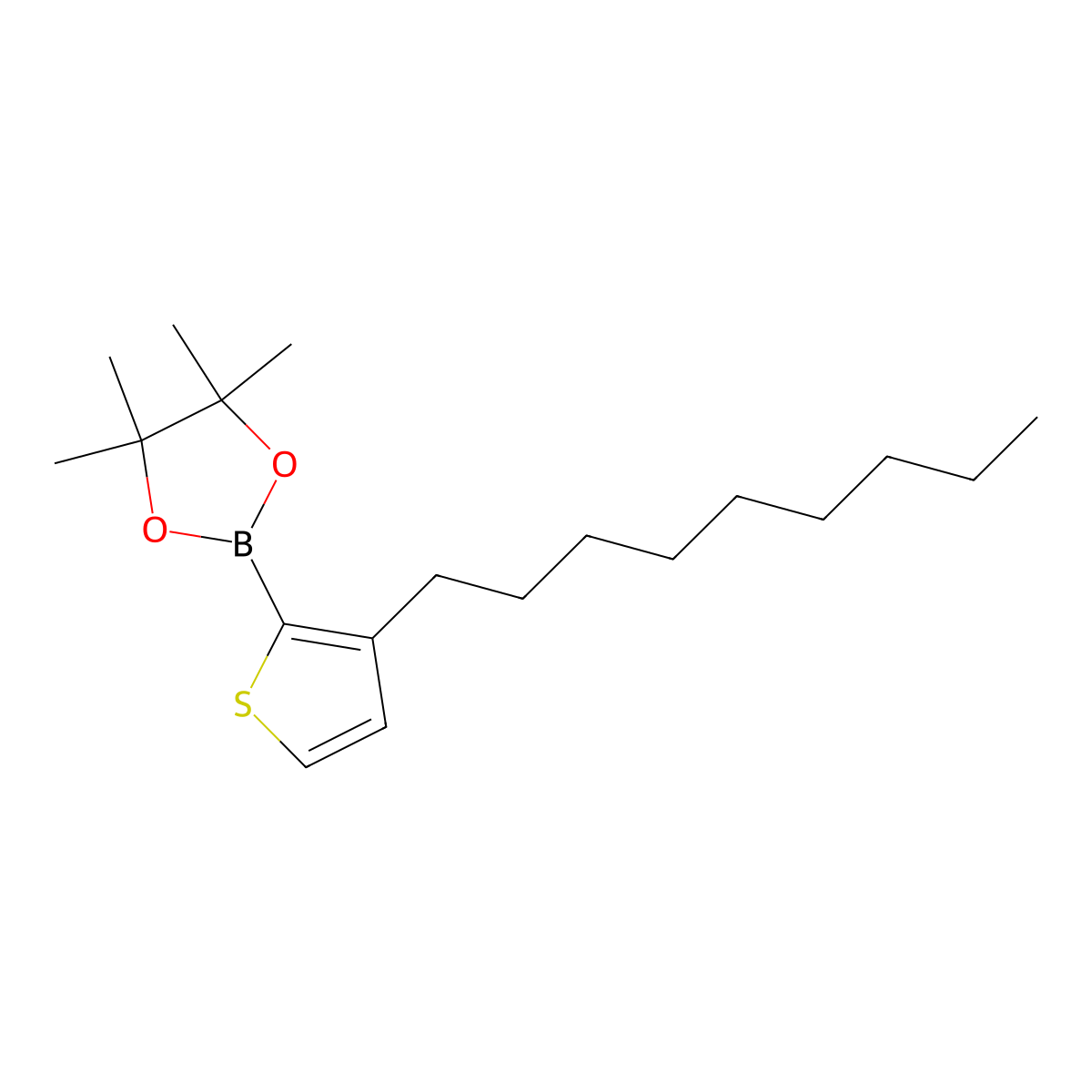 3-Nonyl-2-thiopheneboronic acid pinacol ester molecular structure, CAS 2096339-01-2
