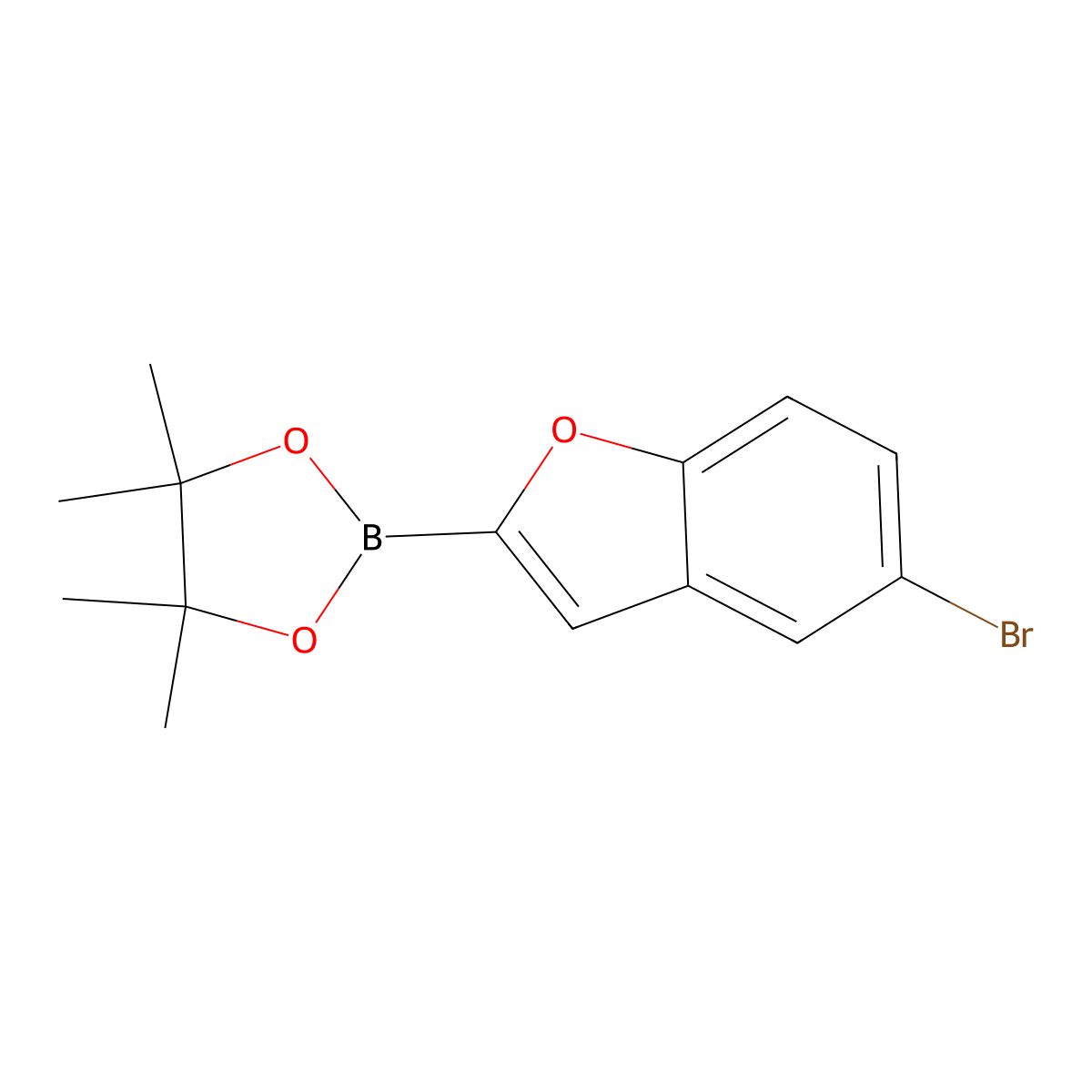 5-Bromobenzofuran-2-boronic acid pinacol ester molecular structure, CAS 2096339-10-3