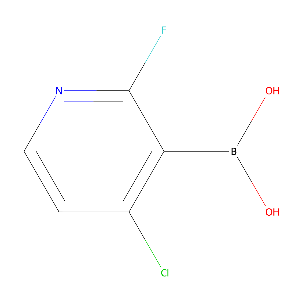 (4-Chloro-2-fluoropyridin-3-YL)boronic acid molecular structure, CAS 2096339-11-4