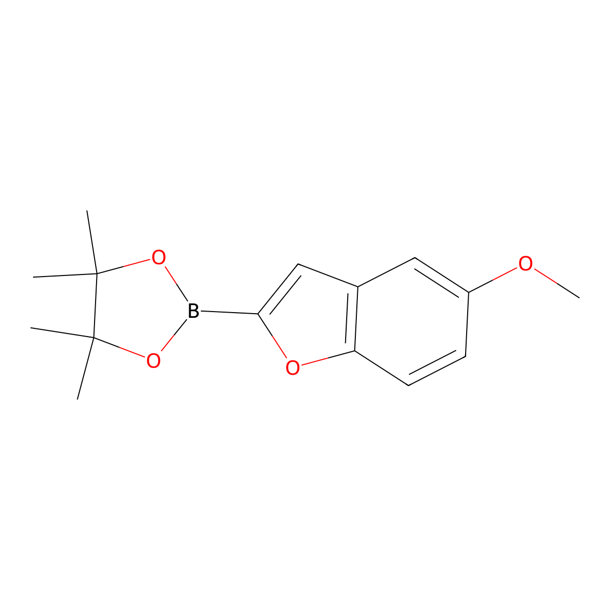 5-Methoxybenzofuran-2-boronic acid pinacol ester molecular structure, CAS 2096339-13-6