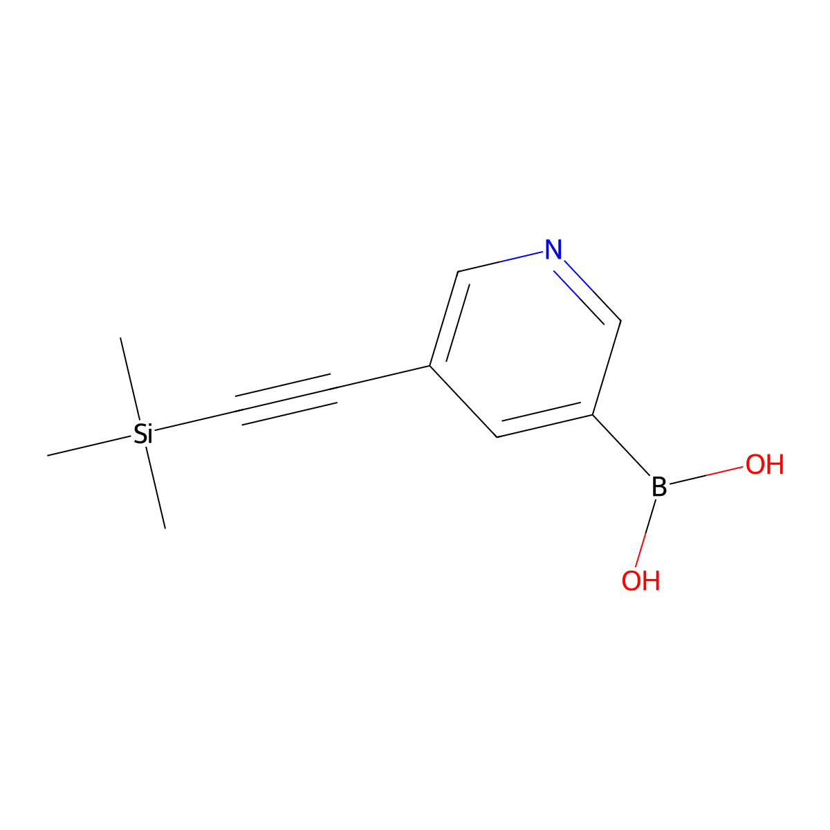 5-[(Trimethylsilanyl)ethynyl]pyridine-3-boronic acid molecular structure, CAS 2096339-16-9