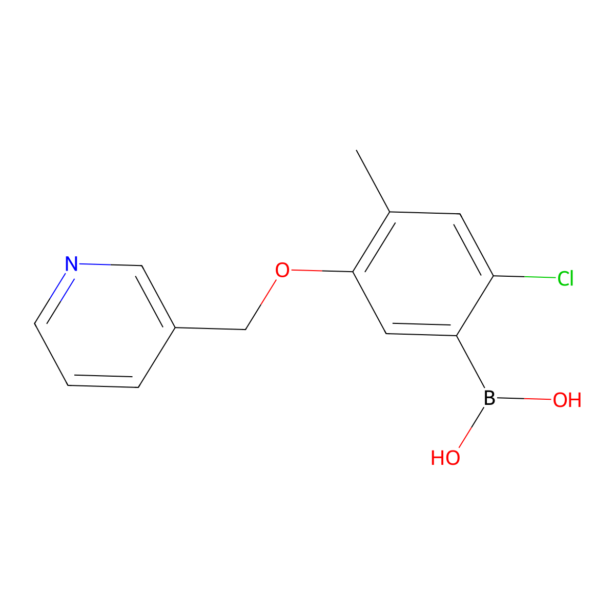[2-Chloro-4-methyl-5-(pyridin-3-ylmethoxy)phenyl]boronic acid molecular structure, CAS 2096339-23-8