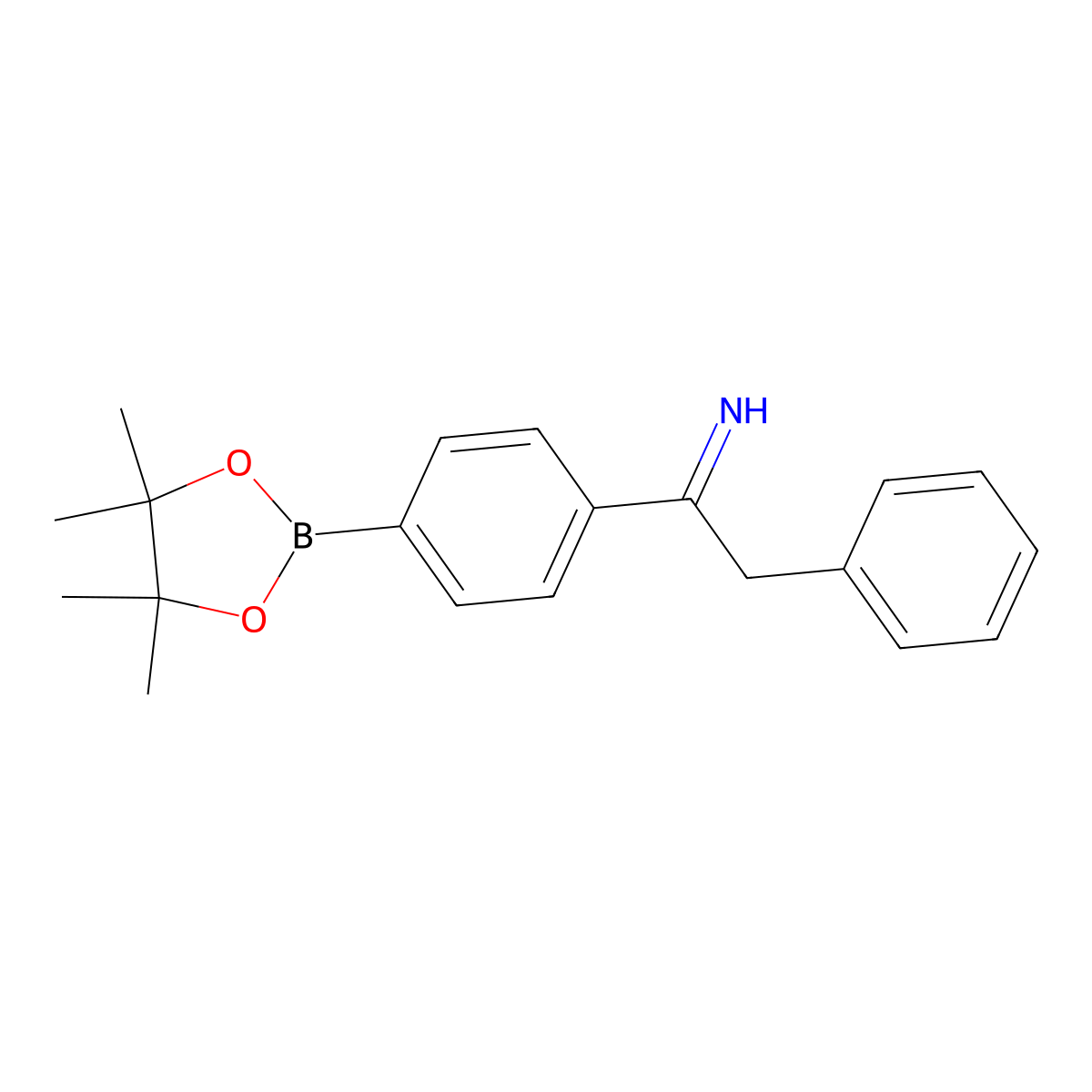 2-Phenyl-1-(4-(4,4,5,5-tetramethyl-1,3,2-dioxaborolan-2-yl)phenyl)ethan-1-imine molecular structure, CAS 2096339-26-1