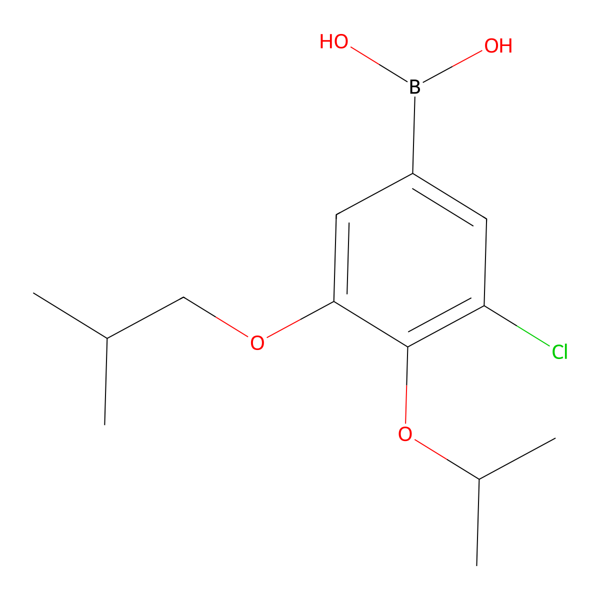 3-Chloro-4-isopropoxy-5-isobutoxyphenylboronic acid molecular structure, CAS 2096339-27-2