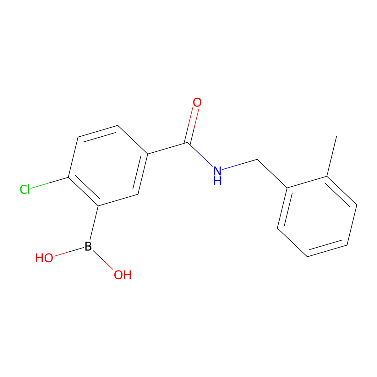 Boronic acid, B-[2-chloro-5-[[[(2-methylphenyl)methyl]amino]carbonyl]phenyl]- molecular structure, CAS 2096339-33-0
