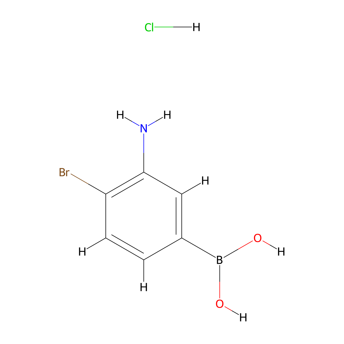 3-Amino-4-bromophenylboronic acid hydrochloride molecular structure, CAS 2096339-36-3