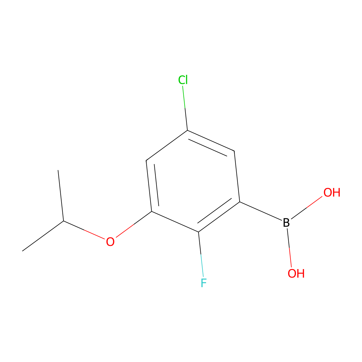 5-Chloro-2-fluoro-3-isopropoxyphenylboronic acid molecular structure, CAS 2096339-37-4
