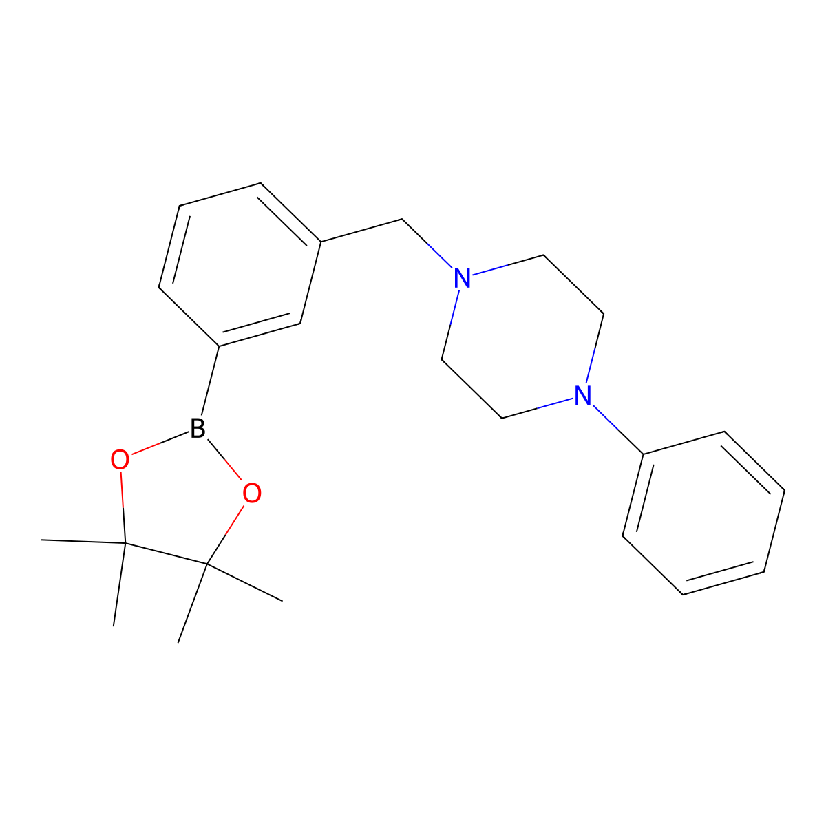 1-Phenyl-3-[4-(4,4,5,5-tetramethyl-[1,3,2]dioxaborolan-2-yl)-benzyl]-piperazine molecular structure, CAS 2096339-39-6