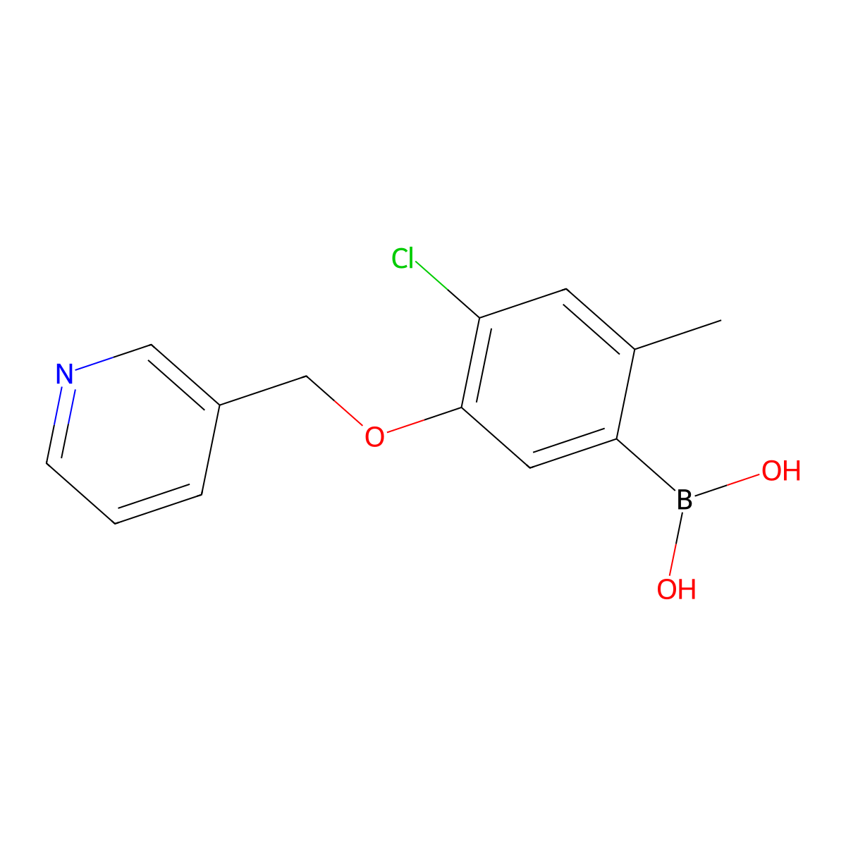 [4-Chloro-2-methyl-5-(pyridin-3-ylmethoxy)phenyl]boronic acid molecular structure, CAS 2096339-48-7