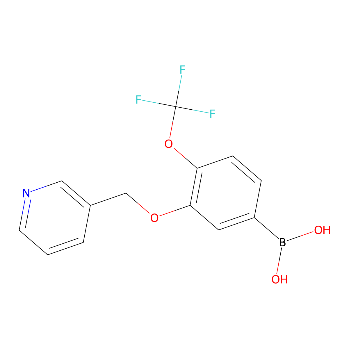 [3-(Pyridin-3-ylmethoxy)-4-(trifluoromethoxy)phenyl]boronic acid molecular structure, CAS 2096339-49-8