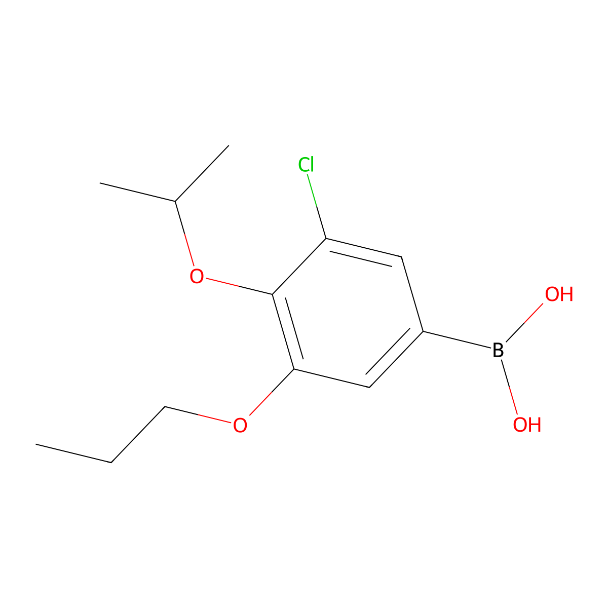 3-Chloro-4-isopropoxy-5-propoxyphenylboronic acid molecular structure, CAS 2096339-54-5