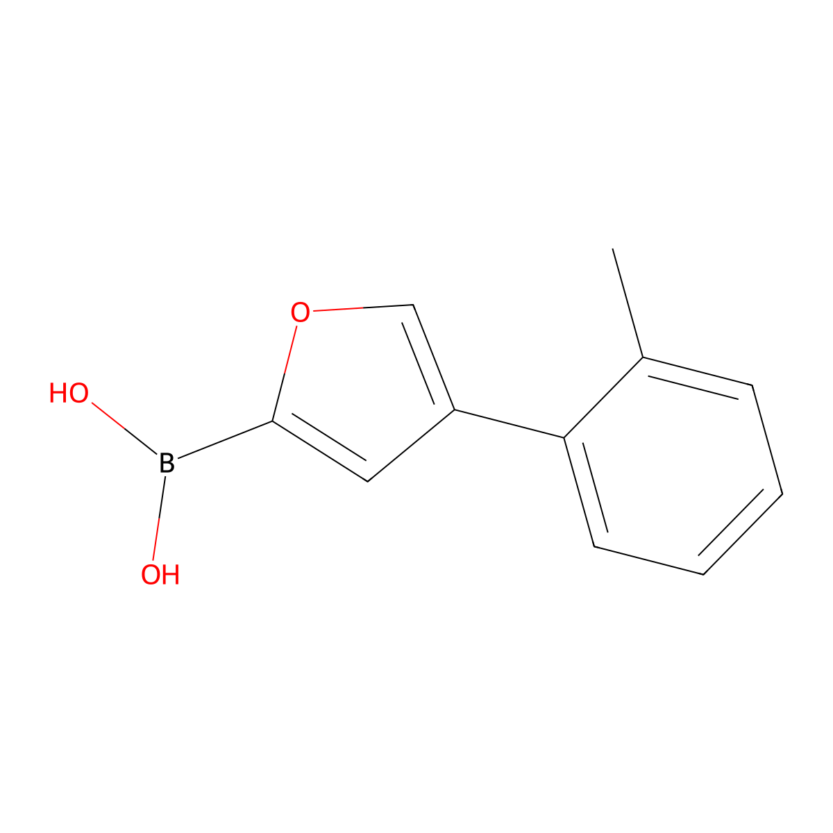 4-(2-Tolyl)furan-2-boronic acid molecular structure, CAS 2096339-58-9