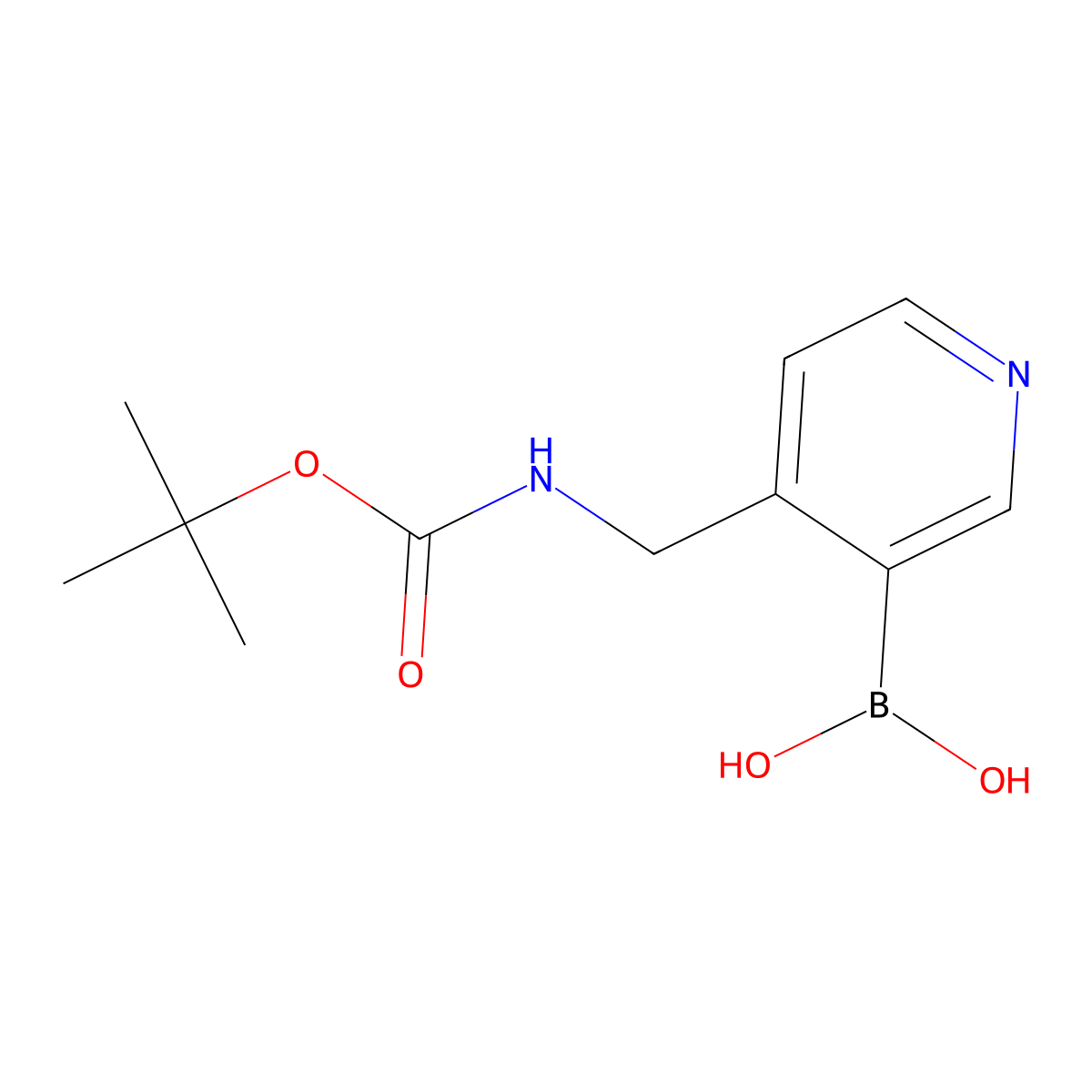 (4-(((tert-Butoxycarbonyl)amino)methyl)pyridin-3-yl)boronic acid molecular structure, CAS 2096339-61-4