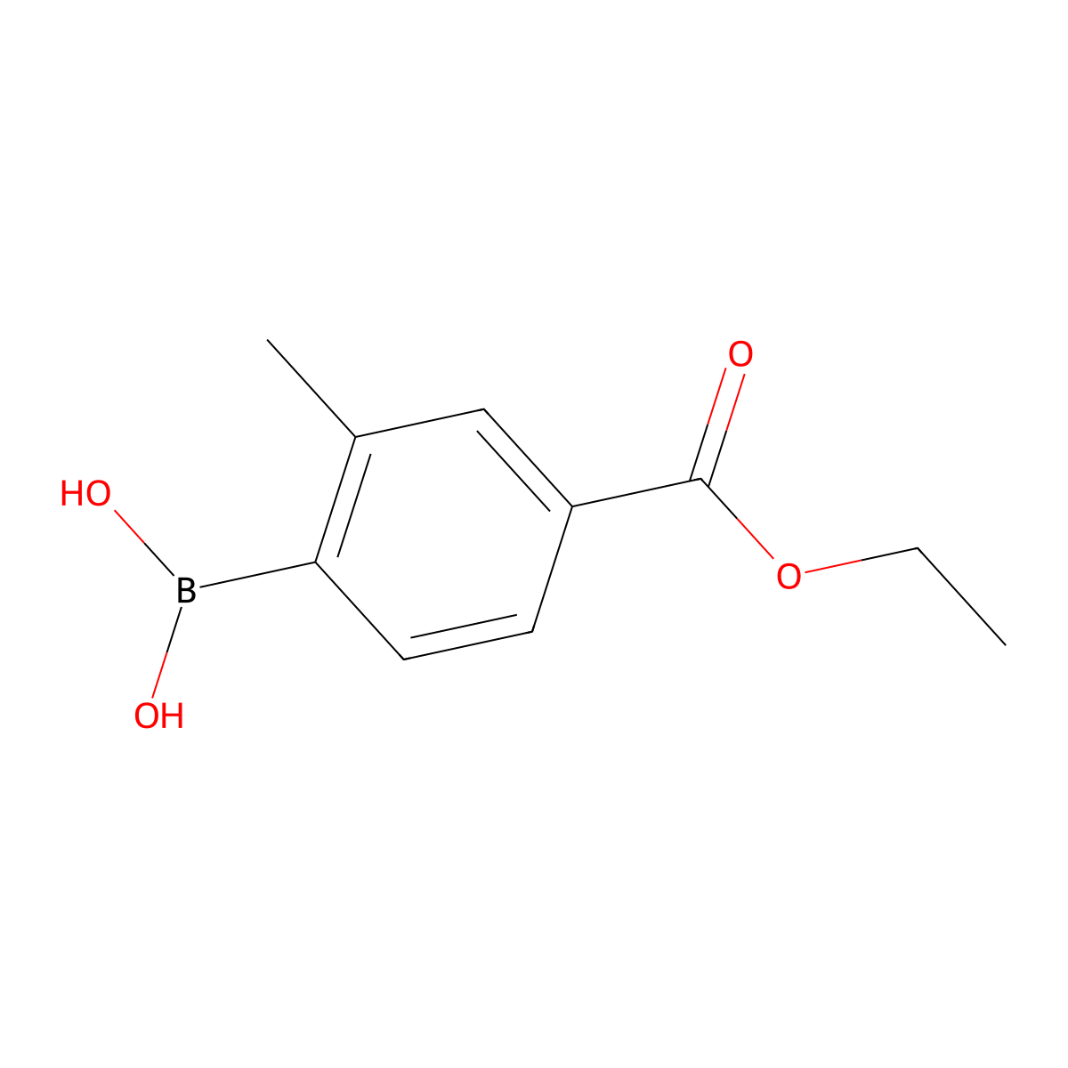 4-(Ethoxycarbonyl)-2-methylphenylboronic acid molecular structure, CAS 2096339-62-5