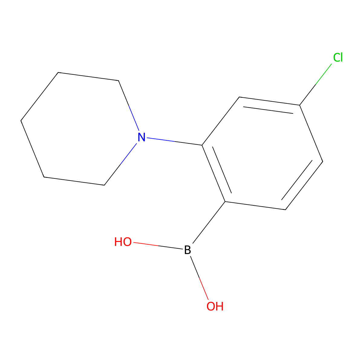 4-Chloro-2-piperidinophenylboronic acid molecular structure, CAS 2096339-67-0