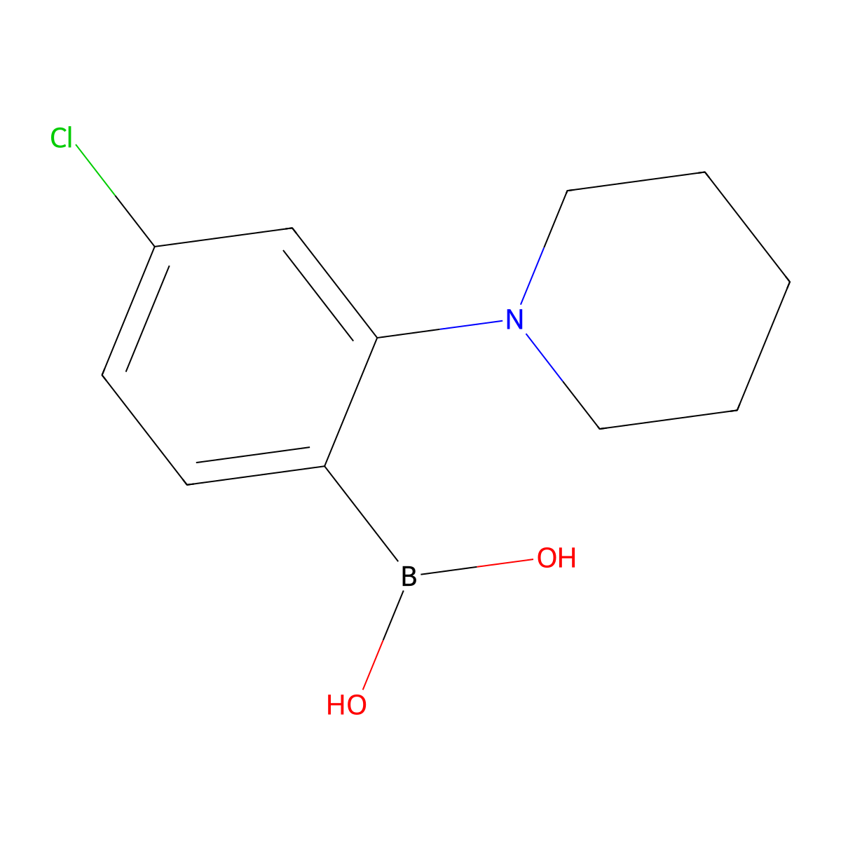 4-Chloro-2-piperidinophenylboronic acid molecular structure, CAS 2096339-67-0
